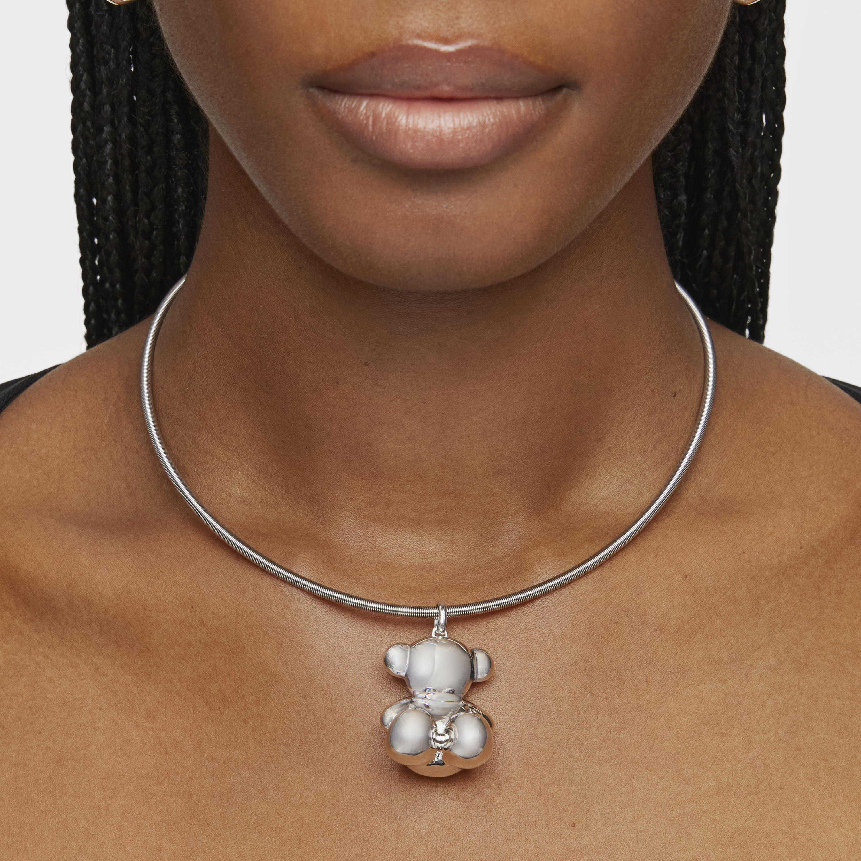 Extra large silver bear Pendant Bold Bear