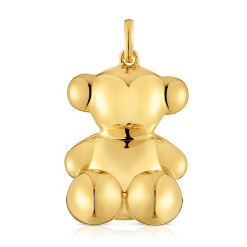 Colgante oso extra grande con baño de oro 18 kt sobre plata Bold Bear