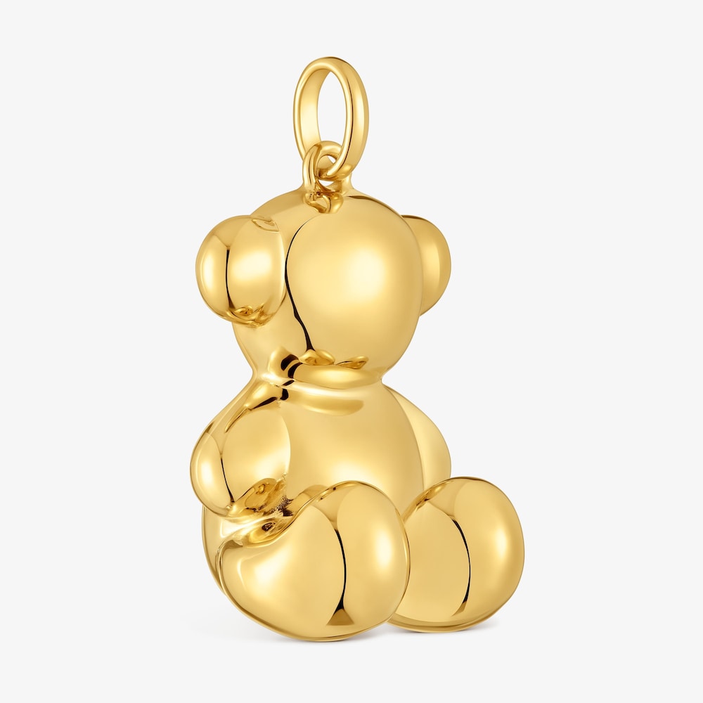 Extra veľk&yacute; Pr&iacute;vesok medved&iacute;ka s 18&nbsp;kt pozl&aacute;ten&iacute;m na striebre Bold Bear