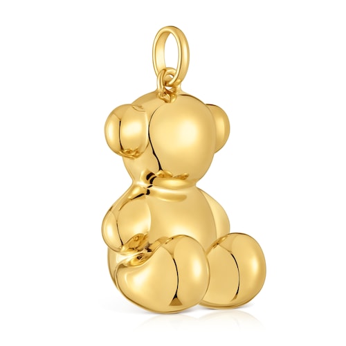 Colgante oso extra grande con baño de oro 18 kt sobre plata Bold Bear
