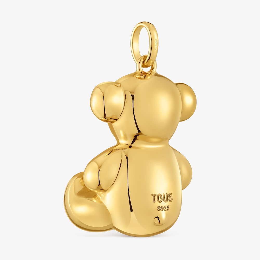 Extra veľk&yacute; Pr&iacute;vesok medved&iacute;ka s 18&nbsp;kt pozl&aacute;ten&iacute;m na striebre Bold Bear