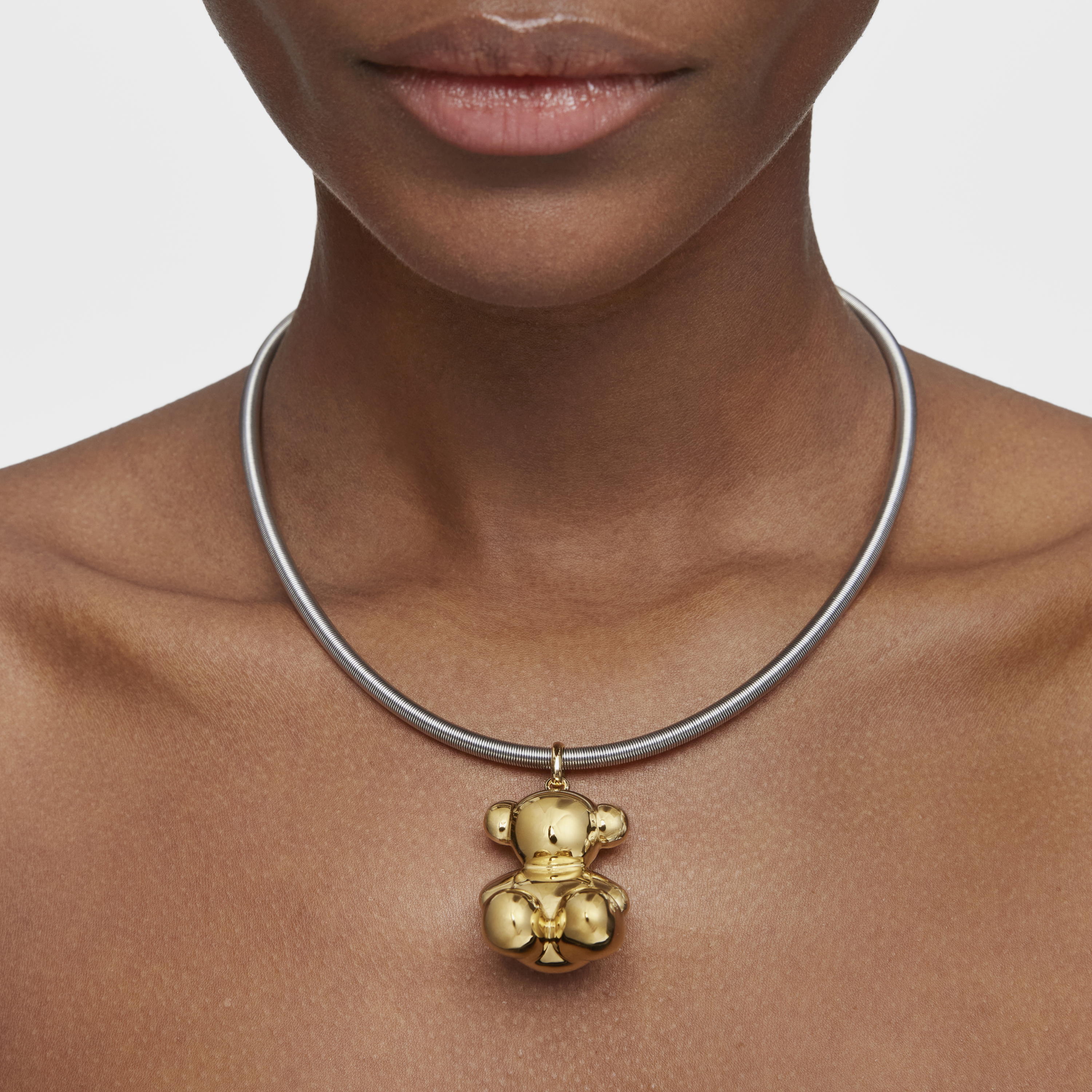 Extra large bear Pendant, with 18 kt gold plating over silver Bold Bear