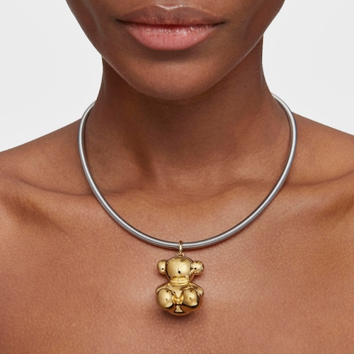 Colgante oso extra grande con baño de oro 18 kt sobre plata Bold Bear
