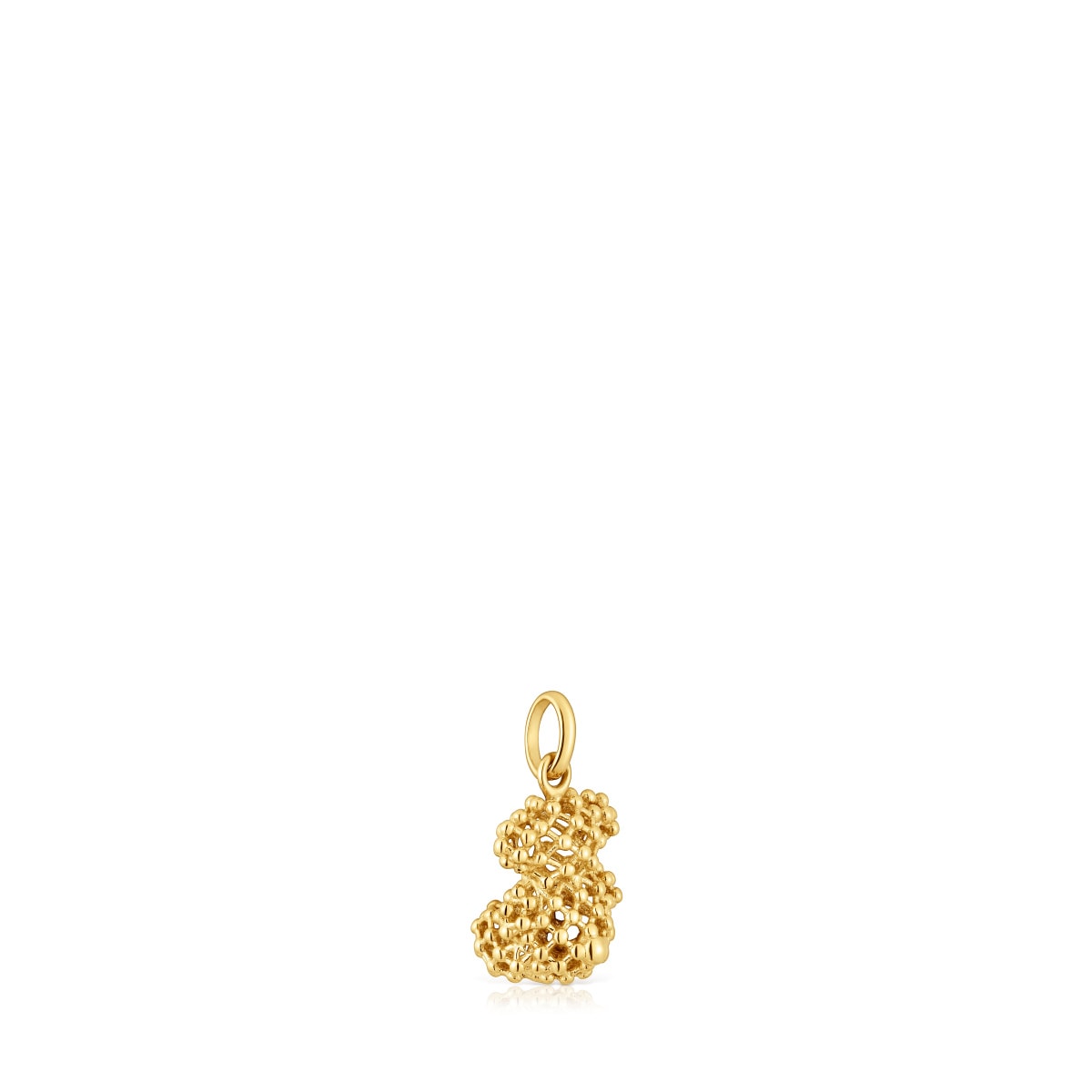 Small texturized gold bear Pendant Bold Bear