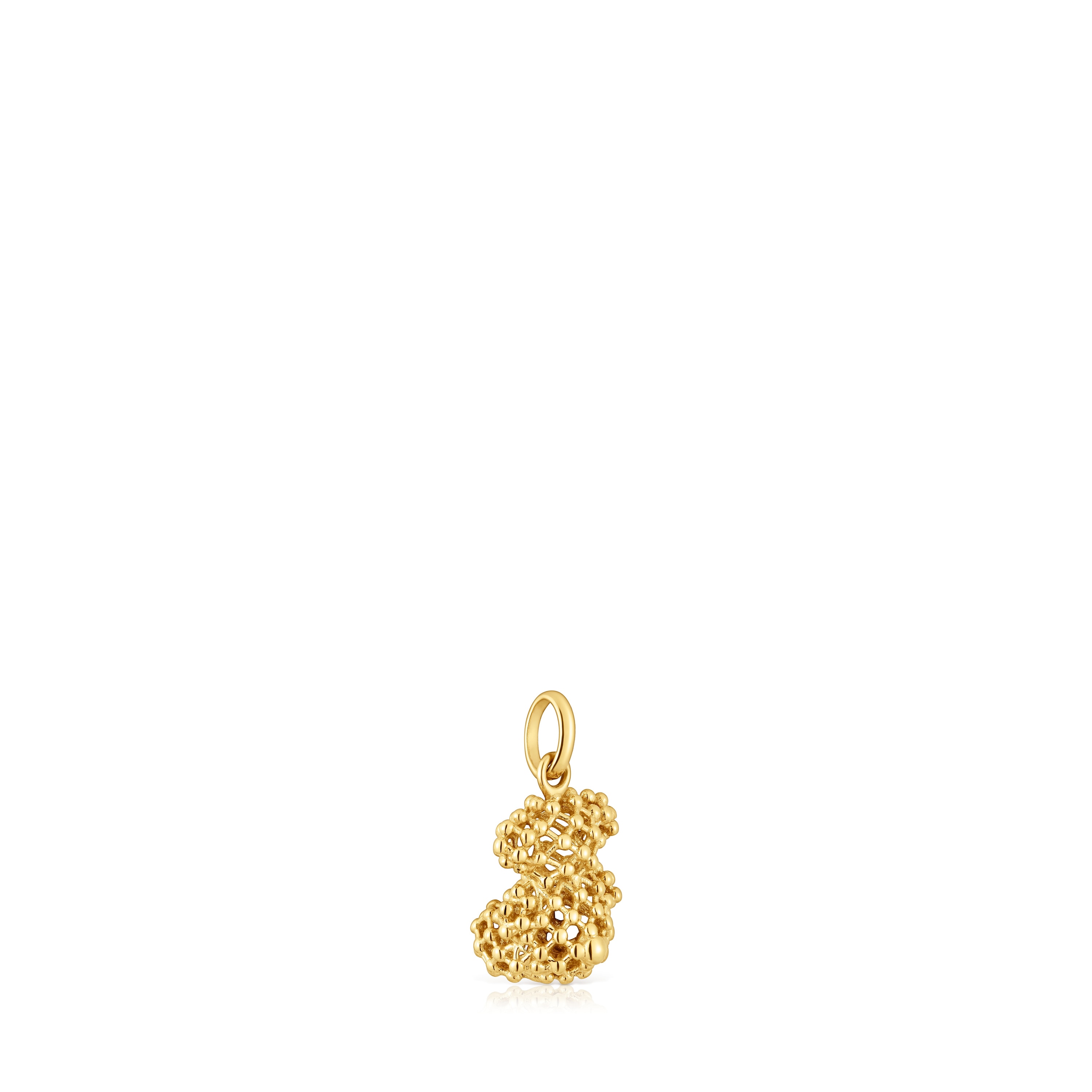 Small texturized gold bear Pendant Bold Bear