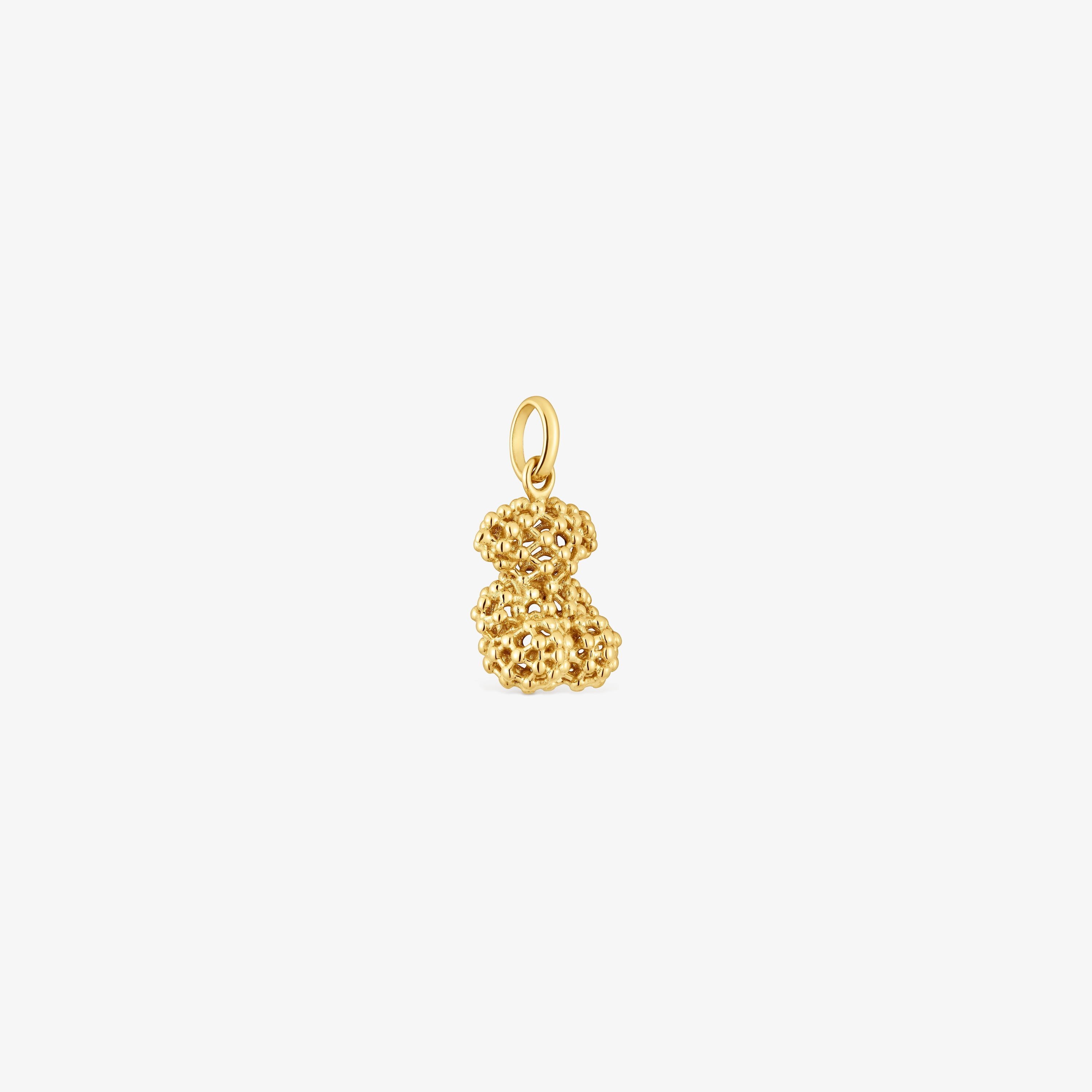 texturized 18K solid gold bear Pendant Bold Bear
