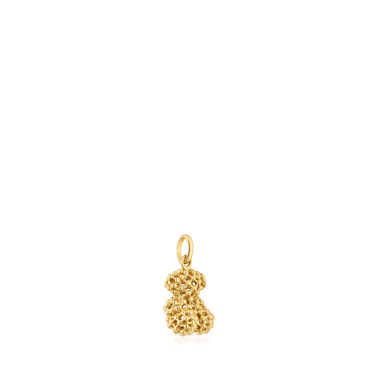 Small texturized gold bear Pendant Bold Bear