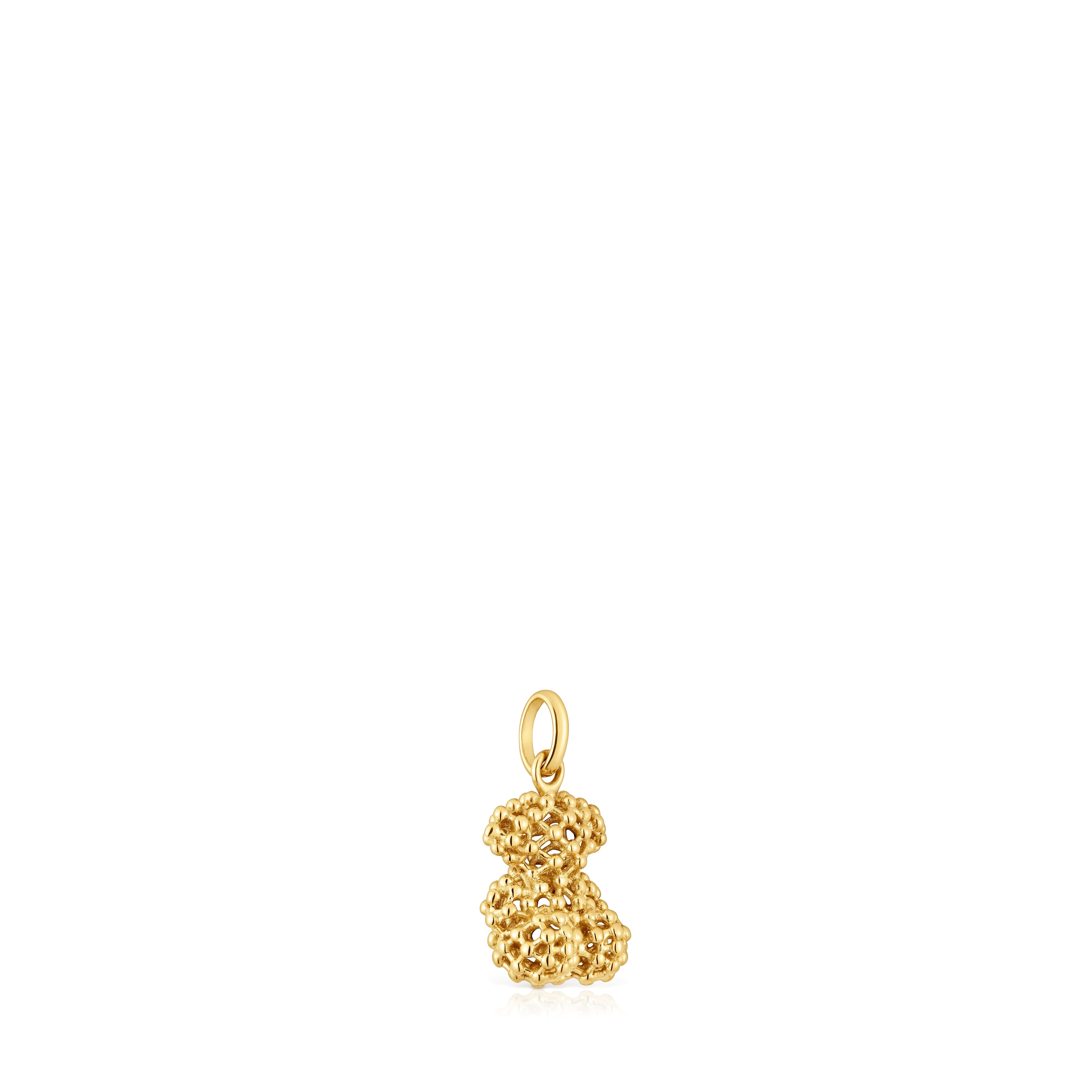 Small texturized gold bear Pendant Bold Bear
