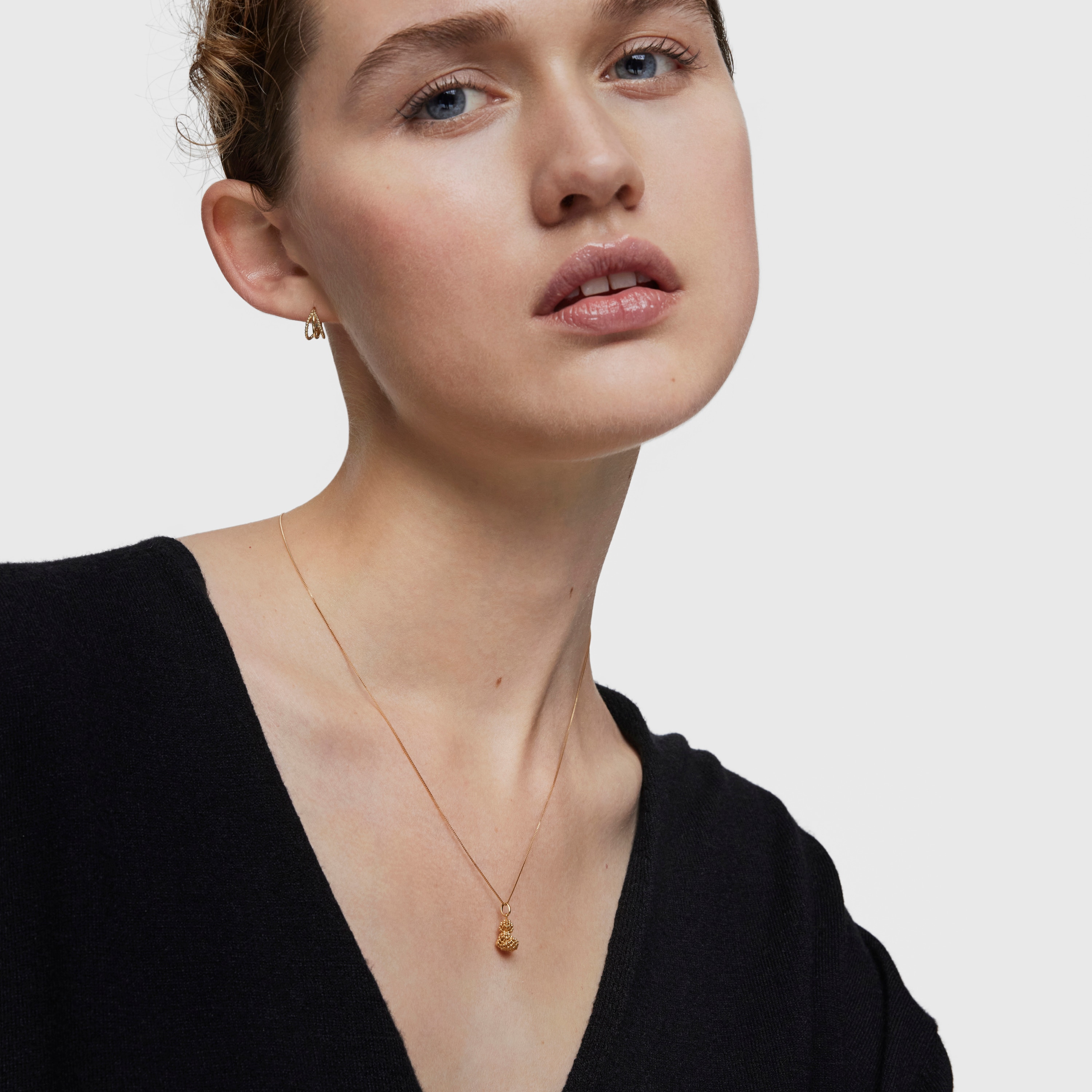 texturized 18K solid gold bear Pendant Bold Bear