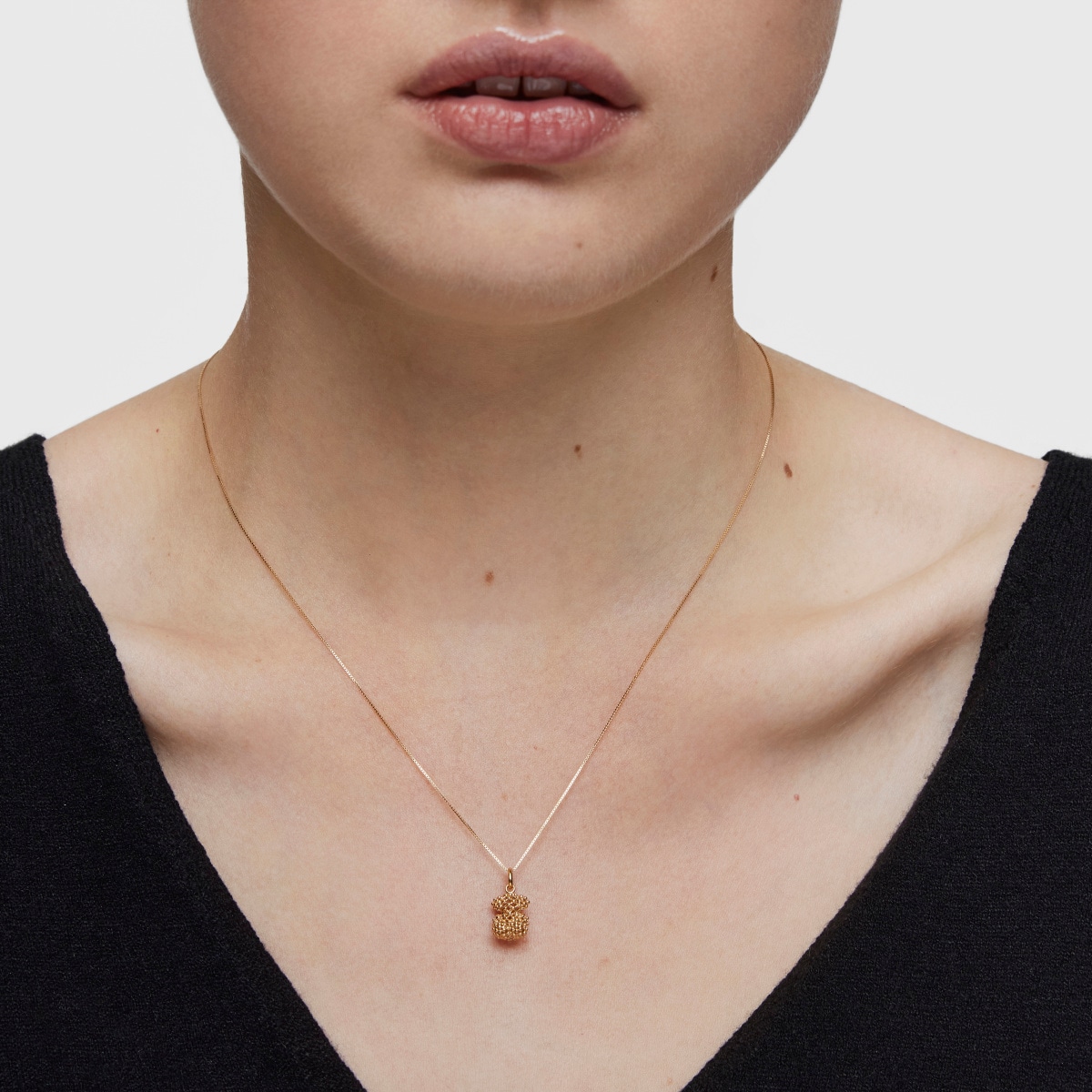 Small texturized gold bear Pendant Bold Bear