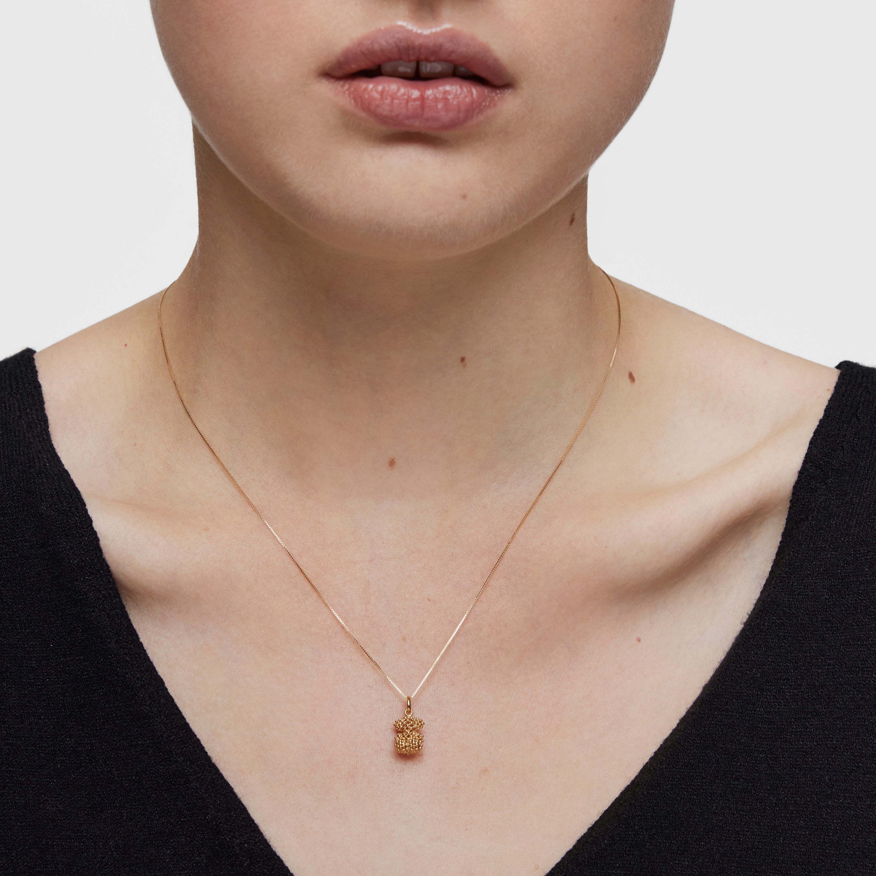 Small texturized gold bear Pendant Bold Bear