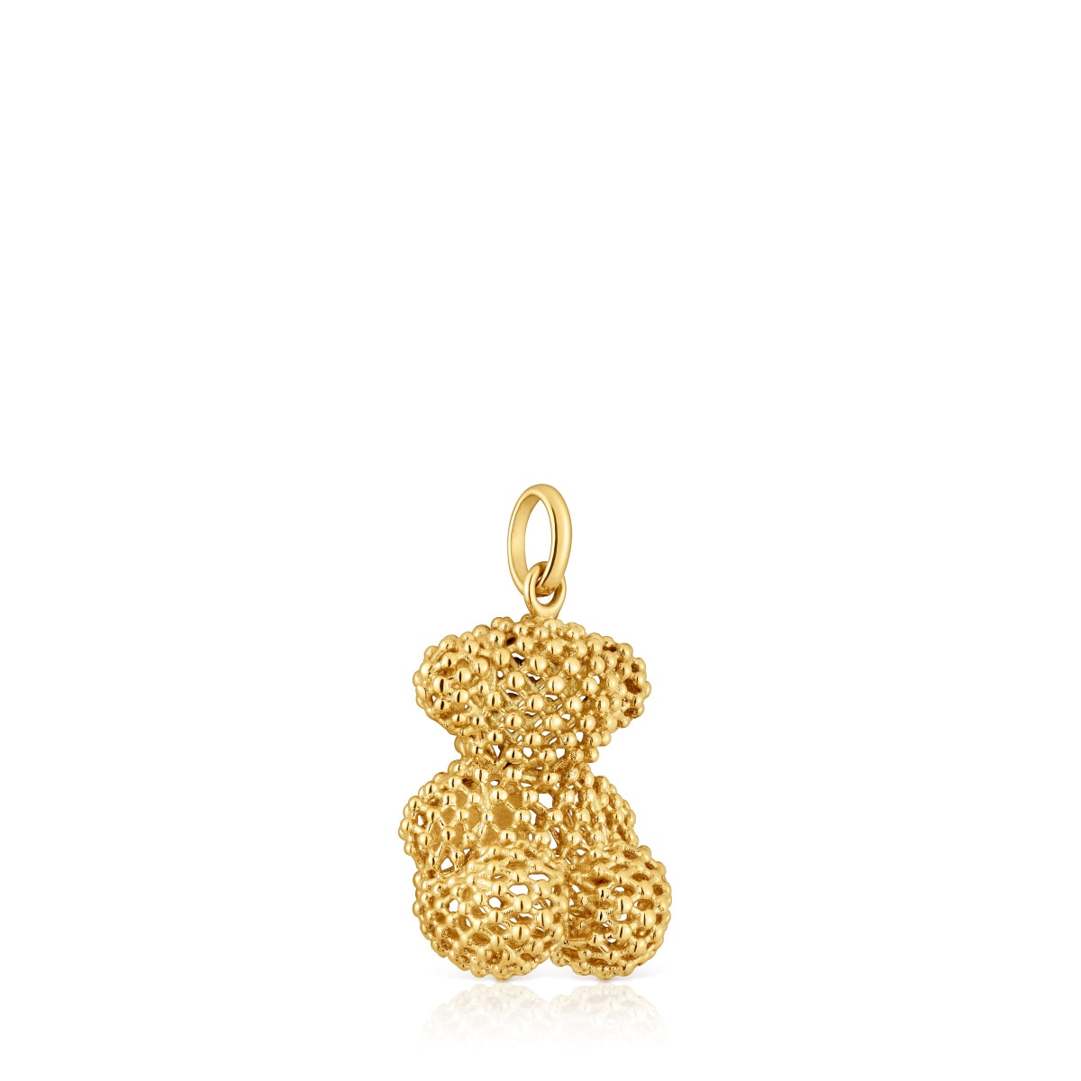 Medium texturized gold bear Pendant Bold Bear