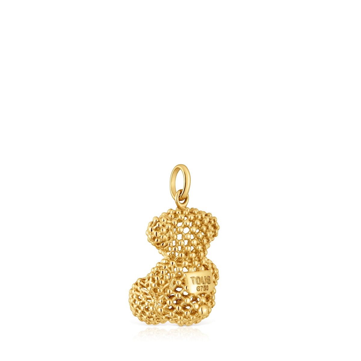 Medium texturized gold bear Pendant Bold Bear