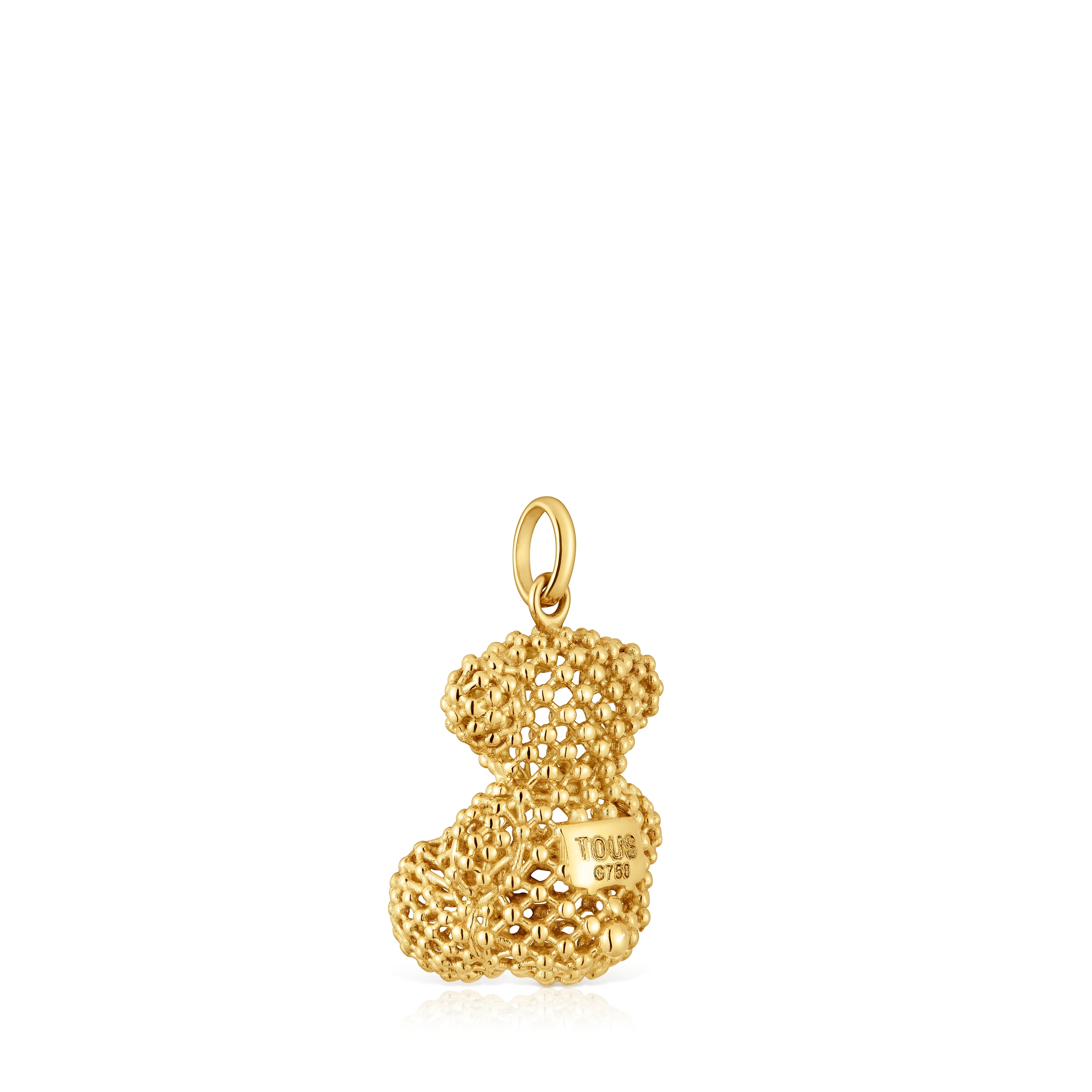 Medium texturized gold bear Pendant Bold Bear