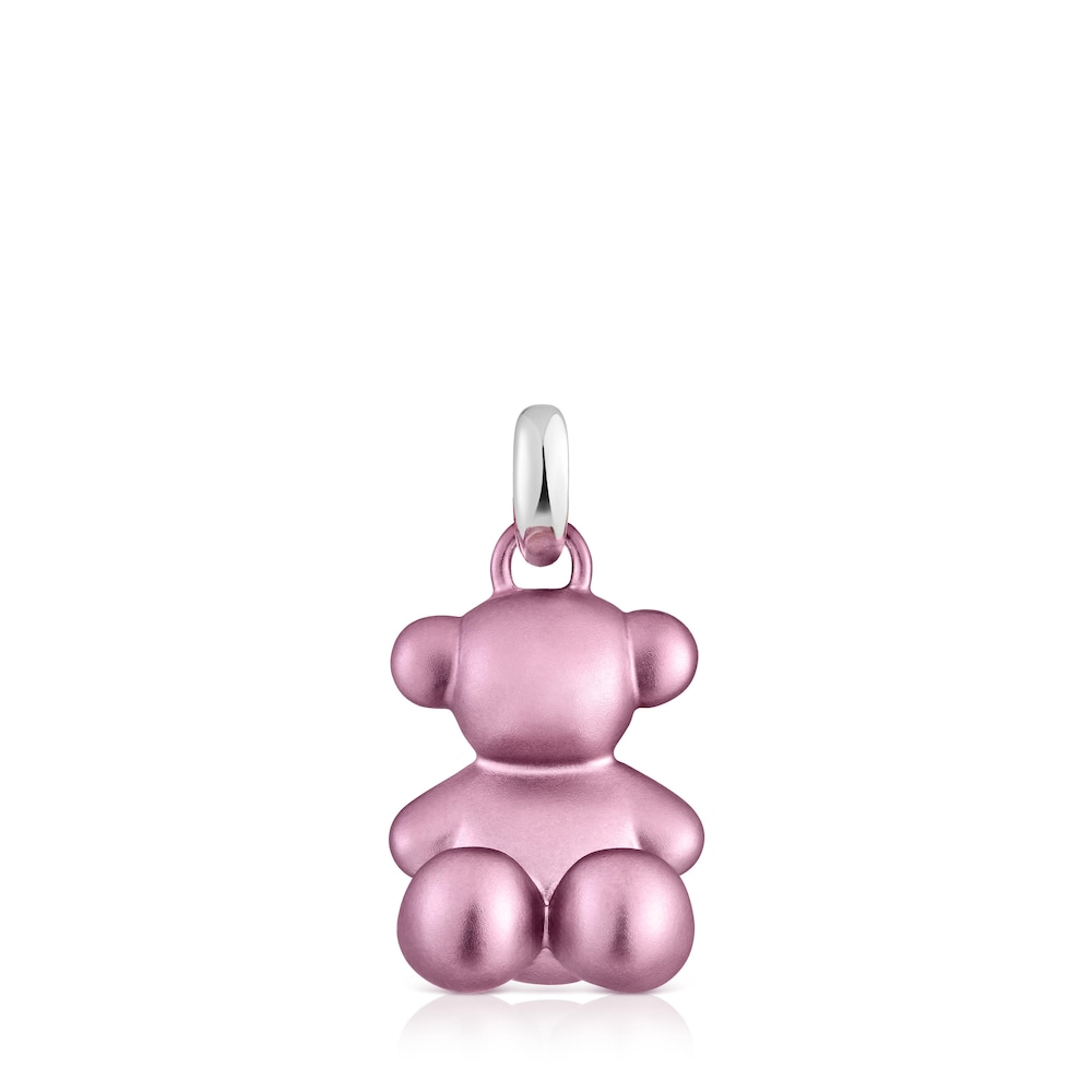 pale-pink-colored steel bear Pendant Bold Bear