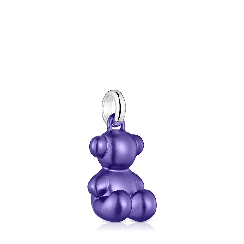 Medium dark-lilac-colored steel bear Pendant Bold Bear image number 1