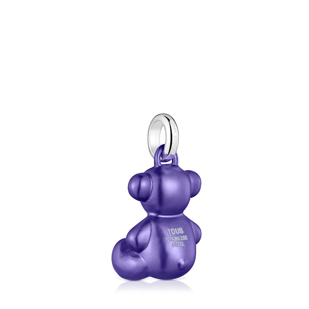 Medium dark-lilac-colored steel bear Pendant Bold Bear image number 2