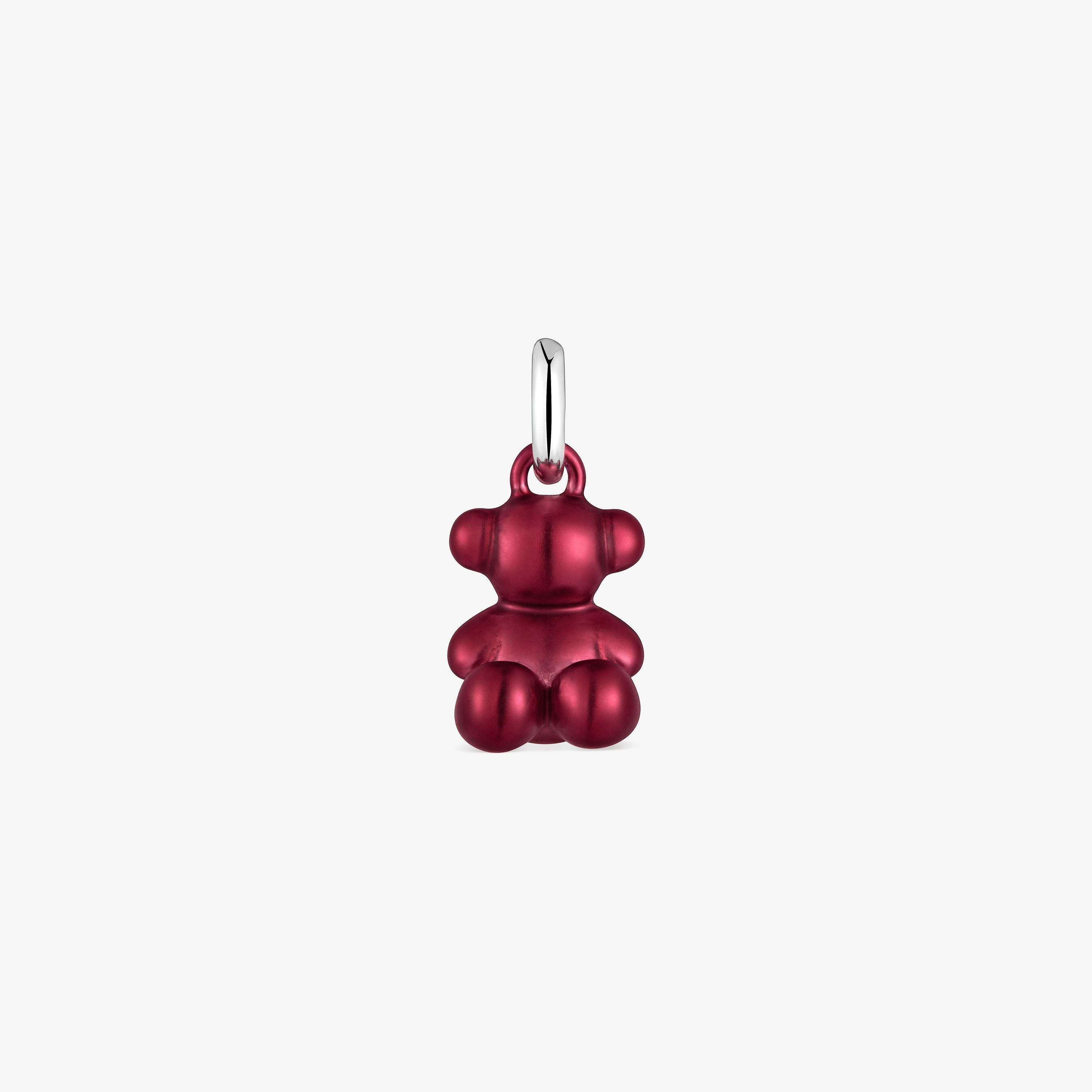 Small red-colored steel bear Pendant Bold Bear
