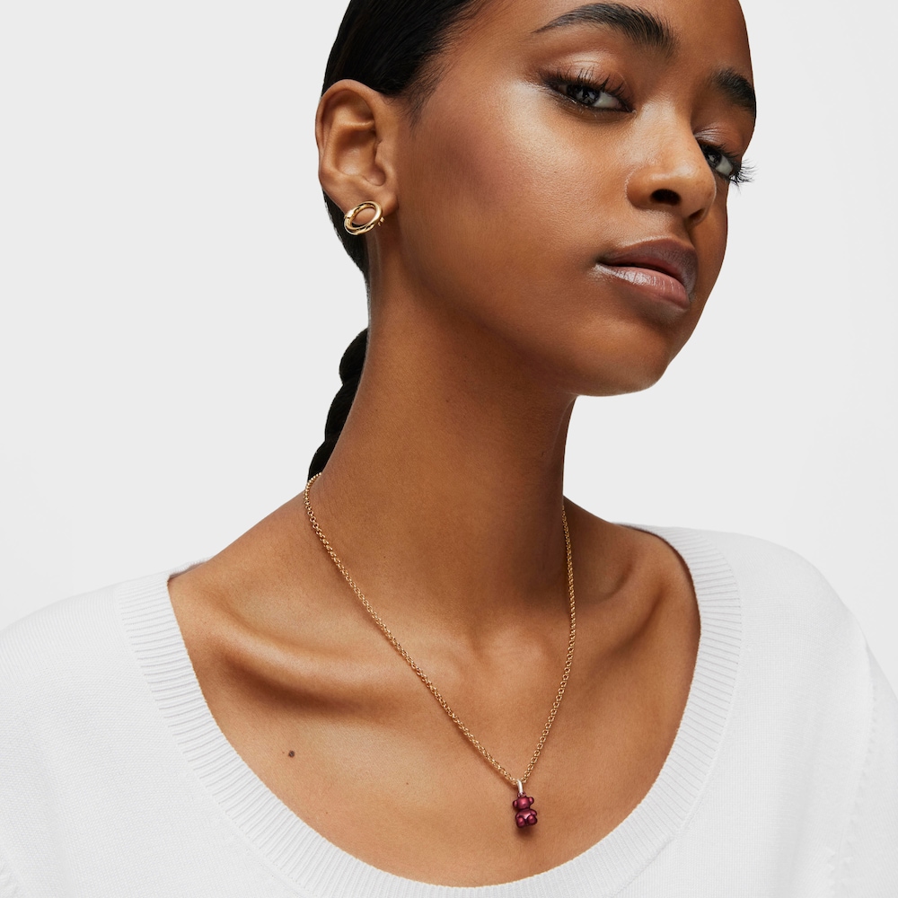 Mal&yacute; Př&iacute;věsek ve&nbsp;tvaru medv&iacute;dka z&nbsp;oceli v&nbsp;červen&eacute; barvě Bold Bear