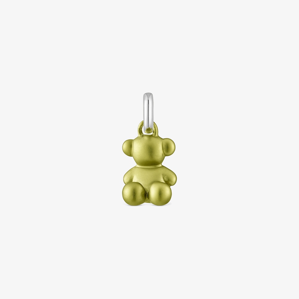 Small lime-green-colored steel bear Pendant Bold Bear