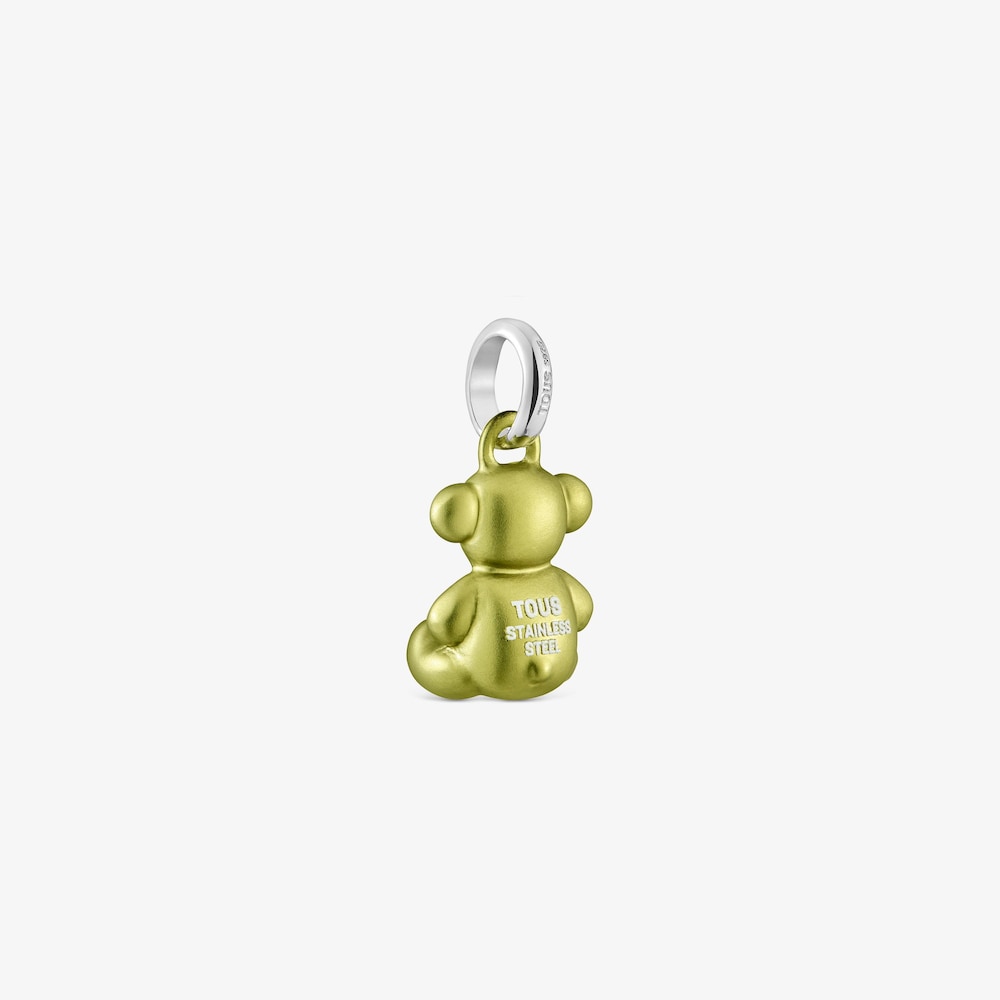 Small lime-green-colored steel bear Pendant Bold Bear