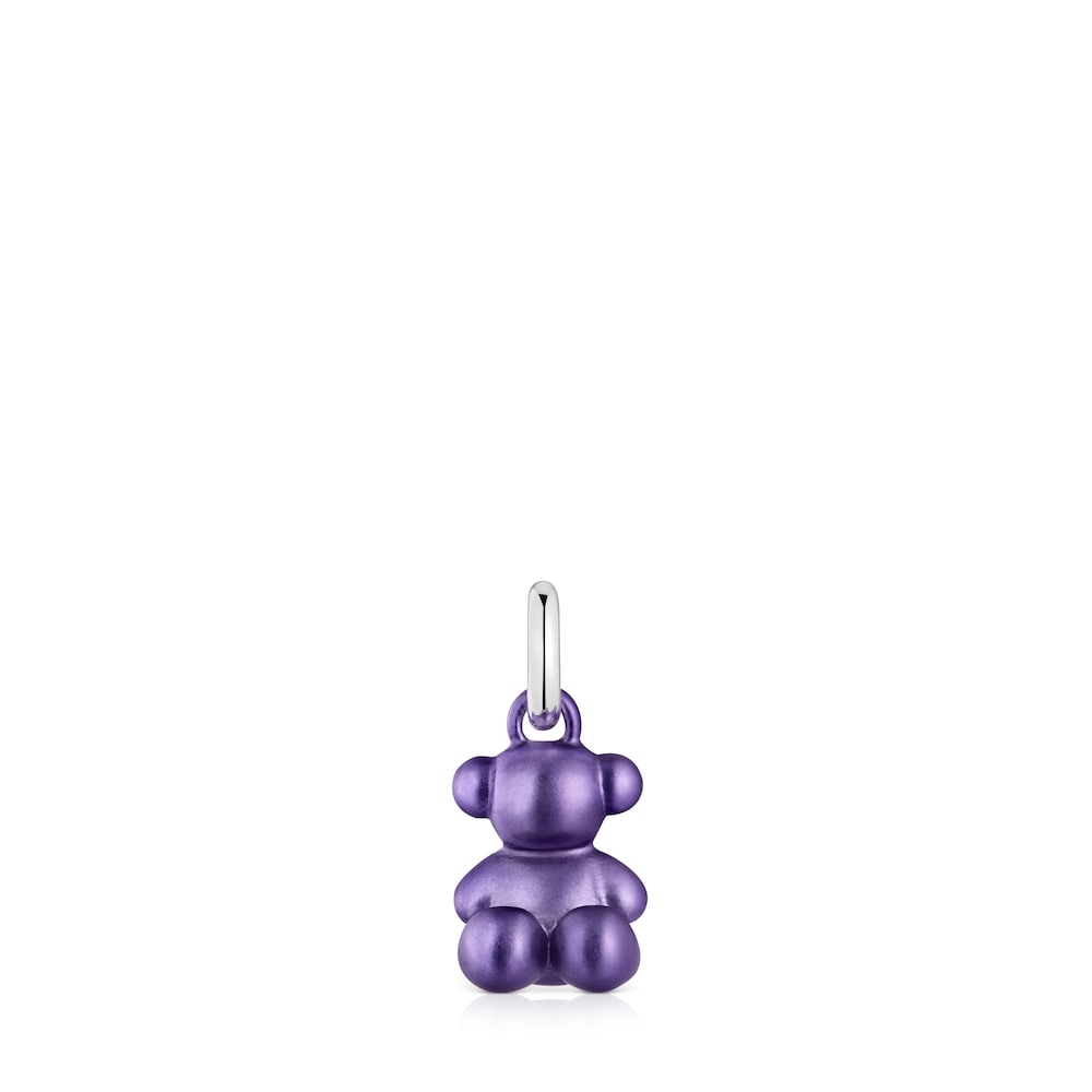 Small dark-lilac-colored steel bear Pendant Bold Bear image number 0