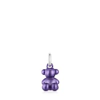 Small dark-lilac-colored steel bear Pendant Bold Bear