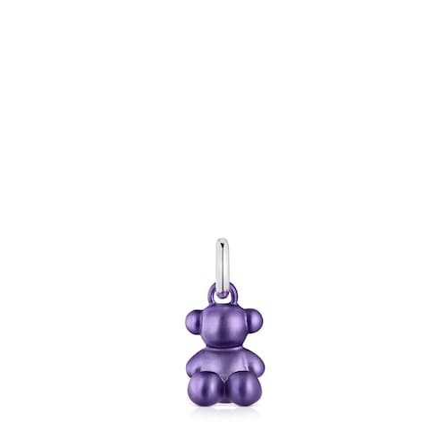 Small dark-lilac-colored steel bear Pendant Bold Bear