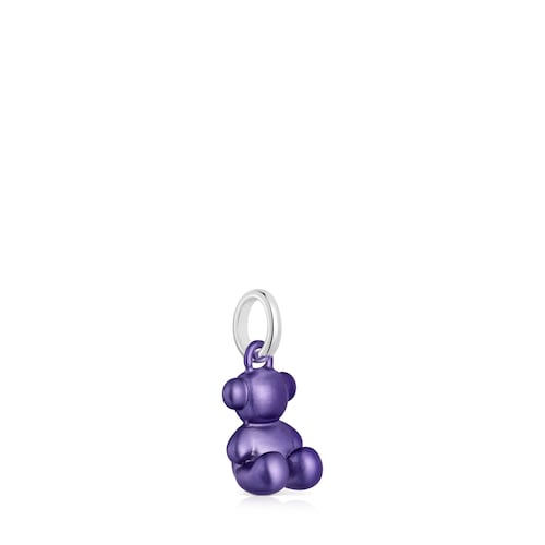 Small dark-lilac-colored steel bear Pendant Bold Bear