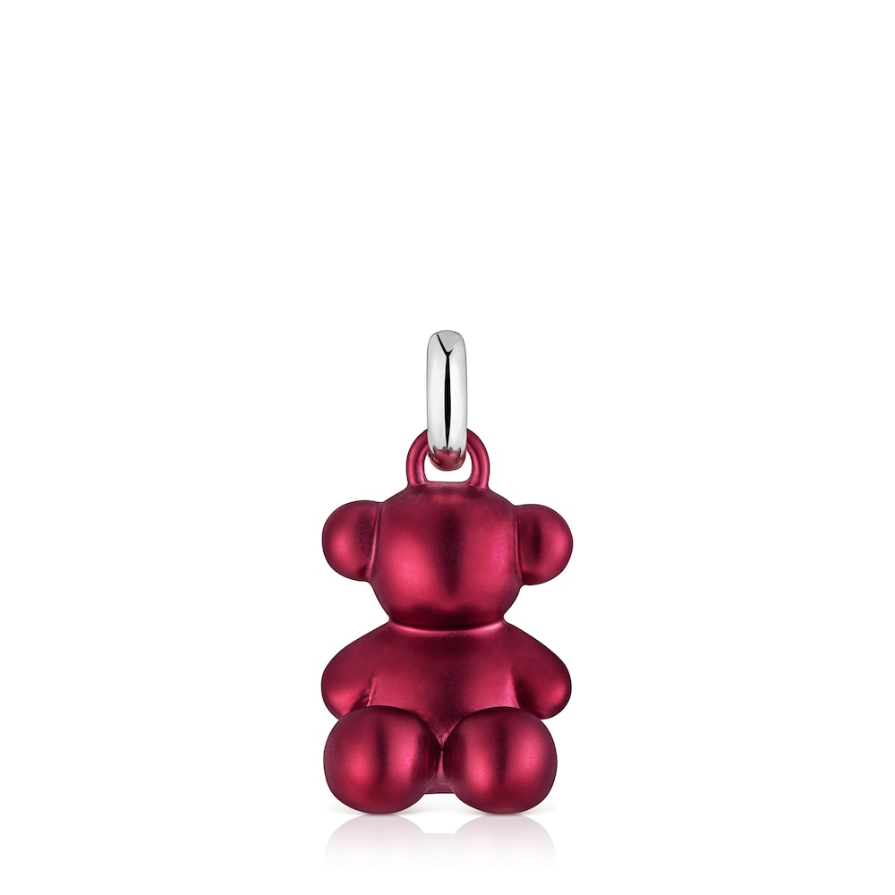 Pingente urso médio em aço em cor vermelho Bold Bear