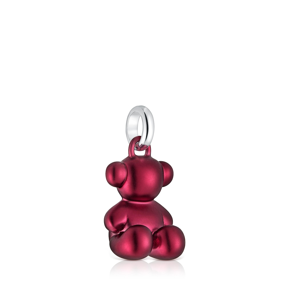 Pingente urso médio em aço em cor vermelho Bold Bear