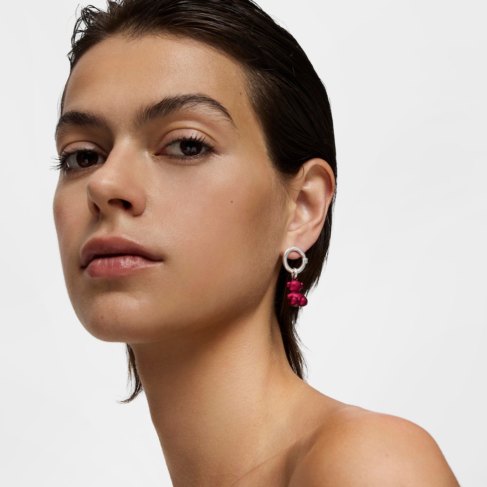 Dije oso mediano de acero en color rojo Bold Bear