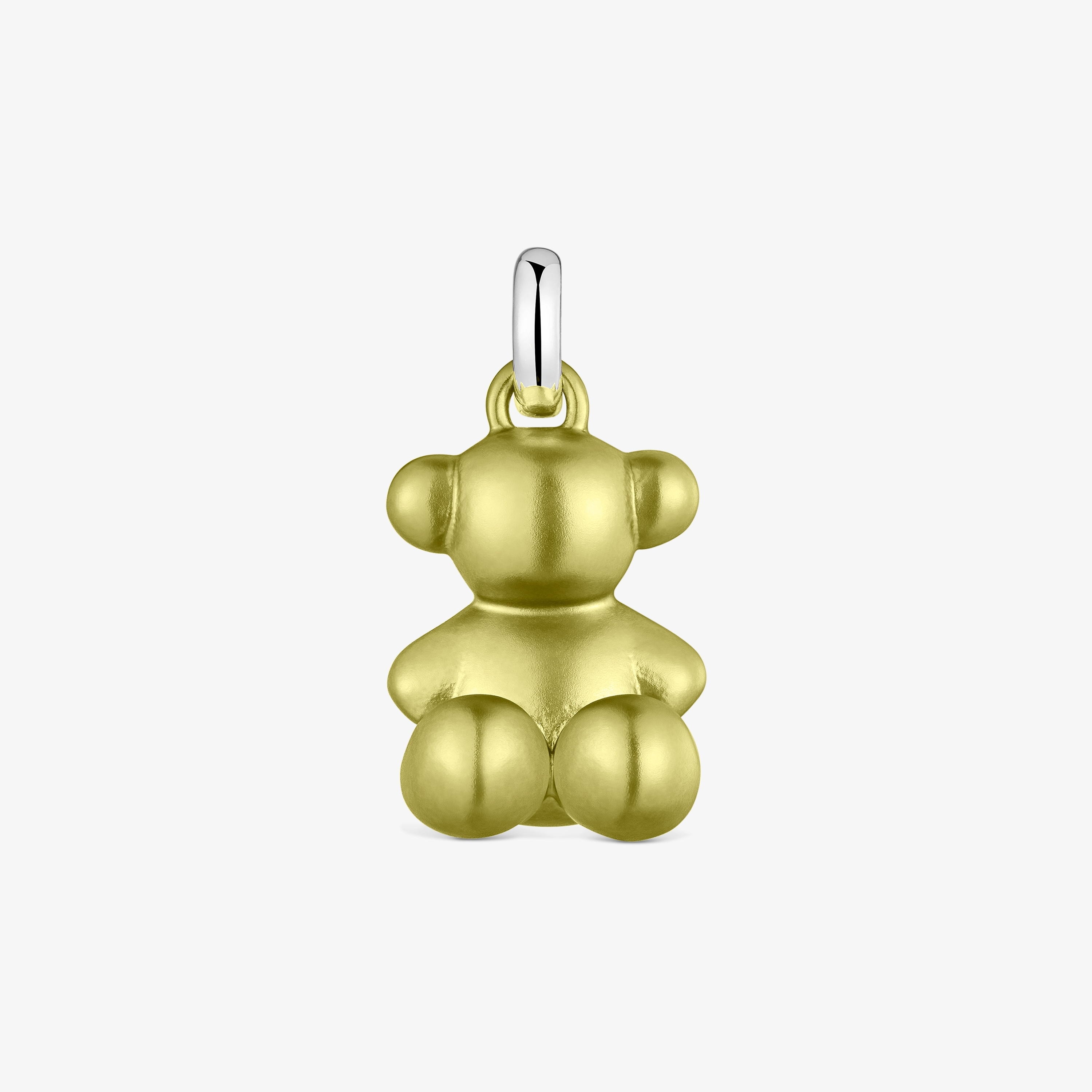 Medium lime-green-colored steel bear Pendant Bold Bear
