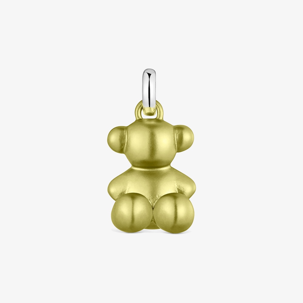 Colgante oso mediano de acero en color lima Bold Bear