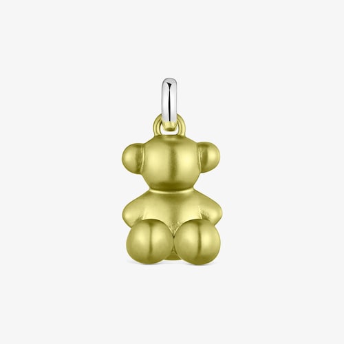 Colgante oso mediano de acero en color lima Bold Bear