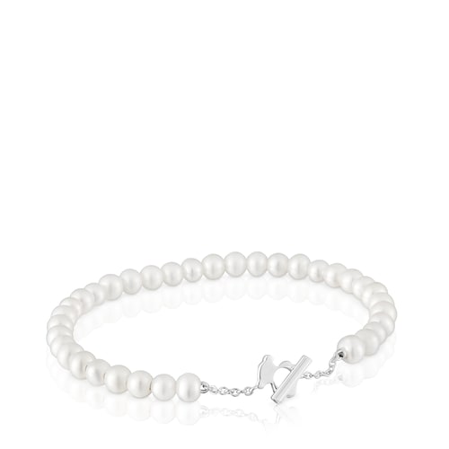 Bangle with cultivated pearls I-Bear