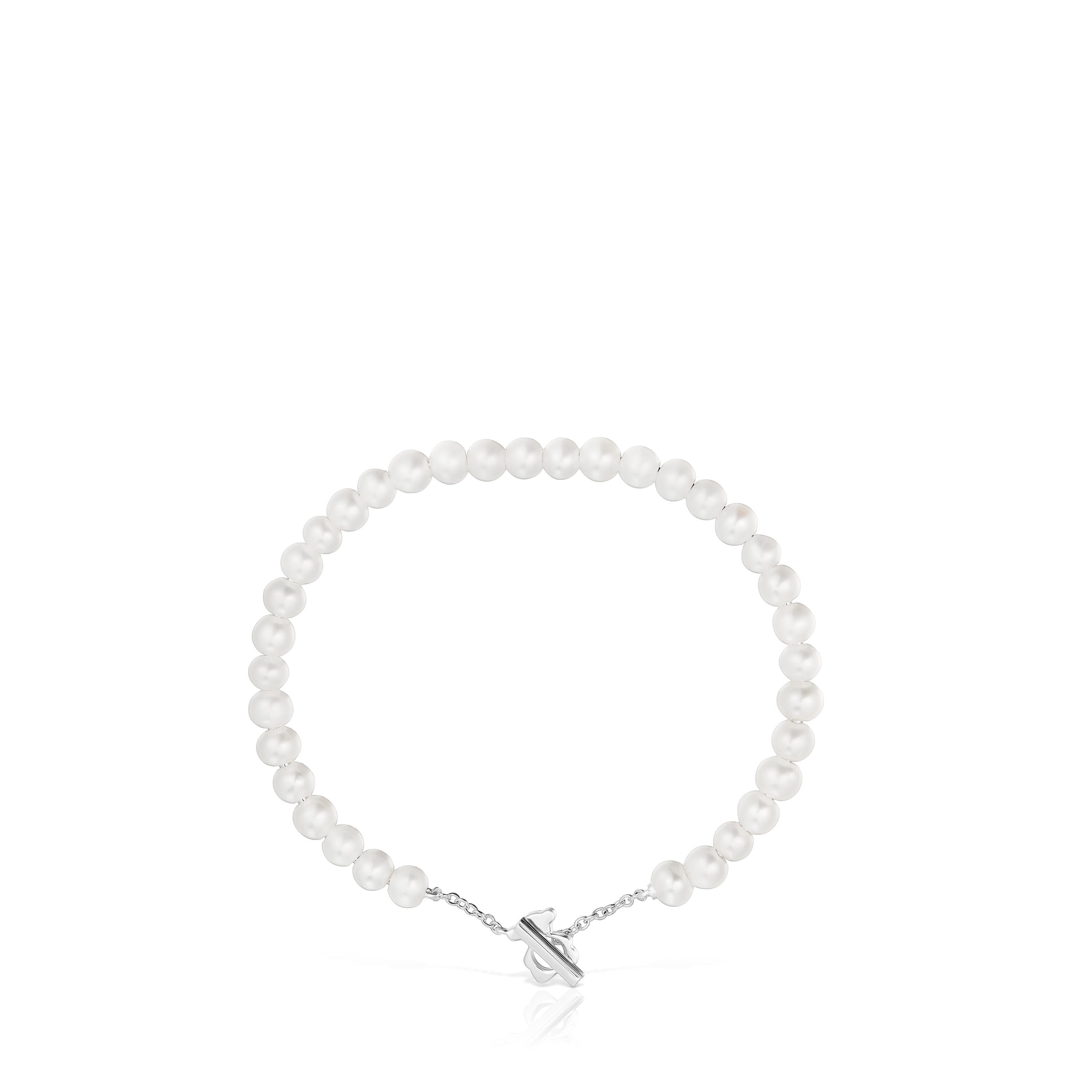 Bangle with cultivated pearls I-Bear