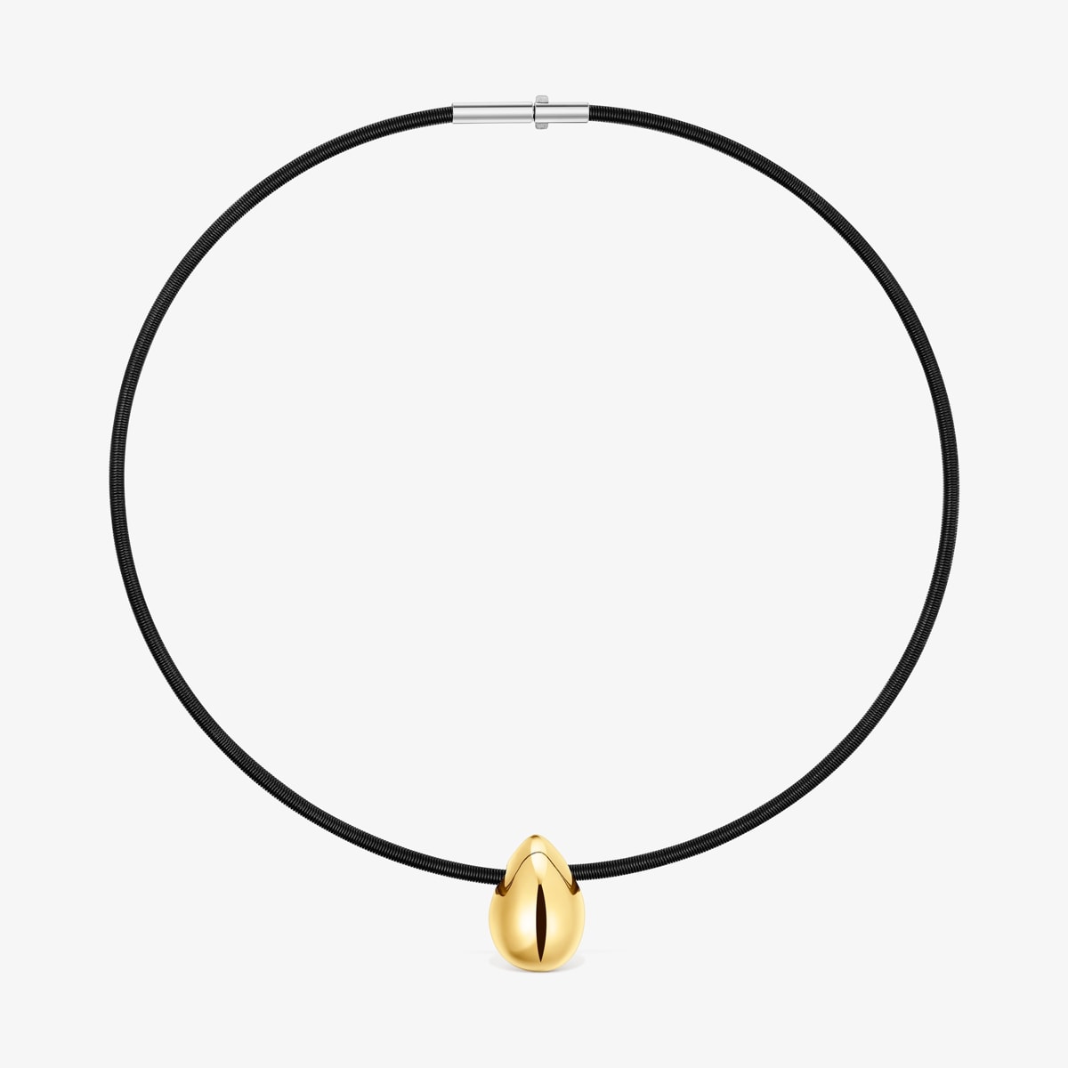 Tous - Collar Corto De Oro Y Acero Ip Negro Motivo Lagrima Mesh Tube - Negro