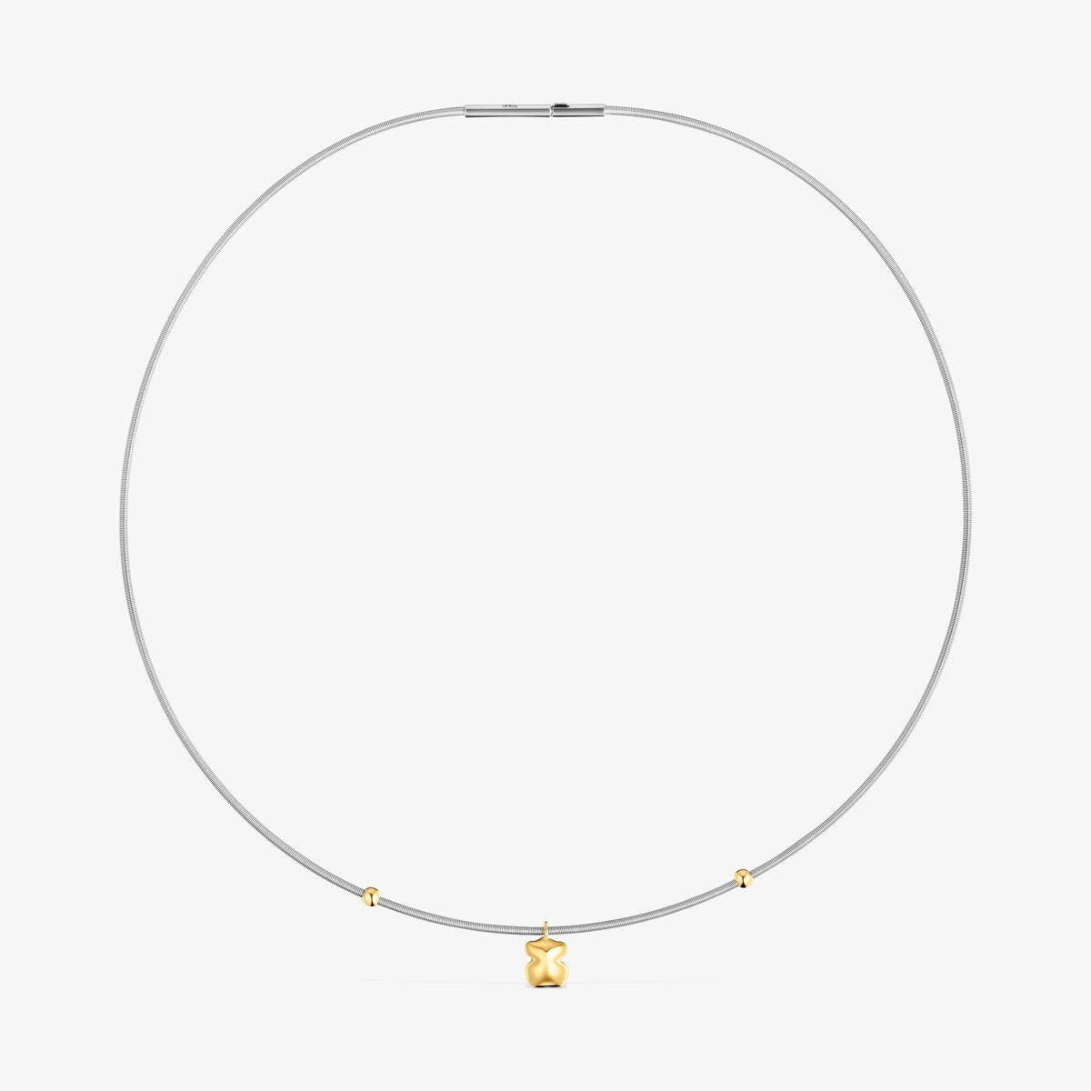 Tous - Collar Corto De Oro Y Acero Motivo Oso Mesh Tube - Dorado