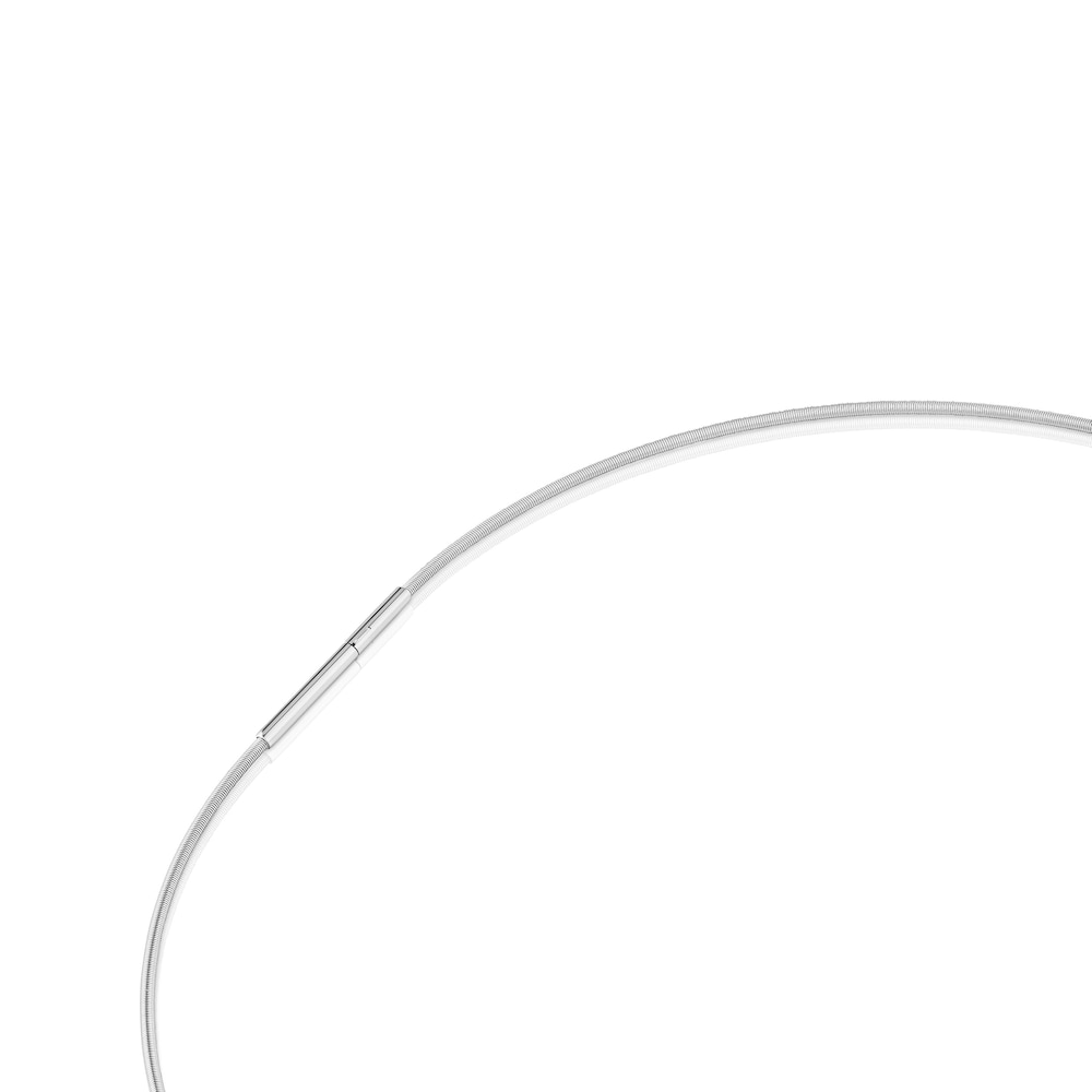 Collar corto de oro y acero motivo oso Mesh Tube image number 2