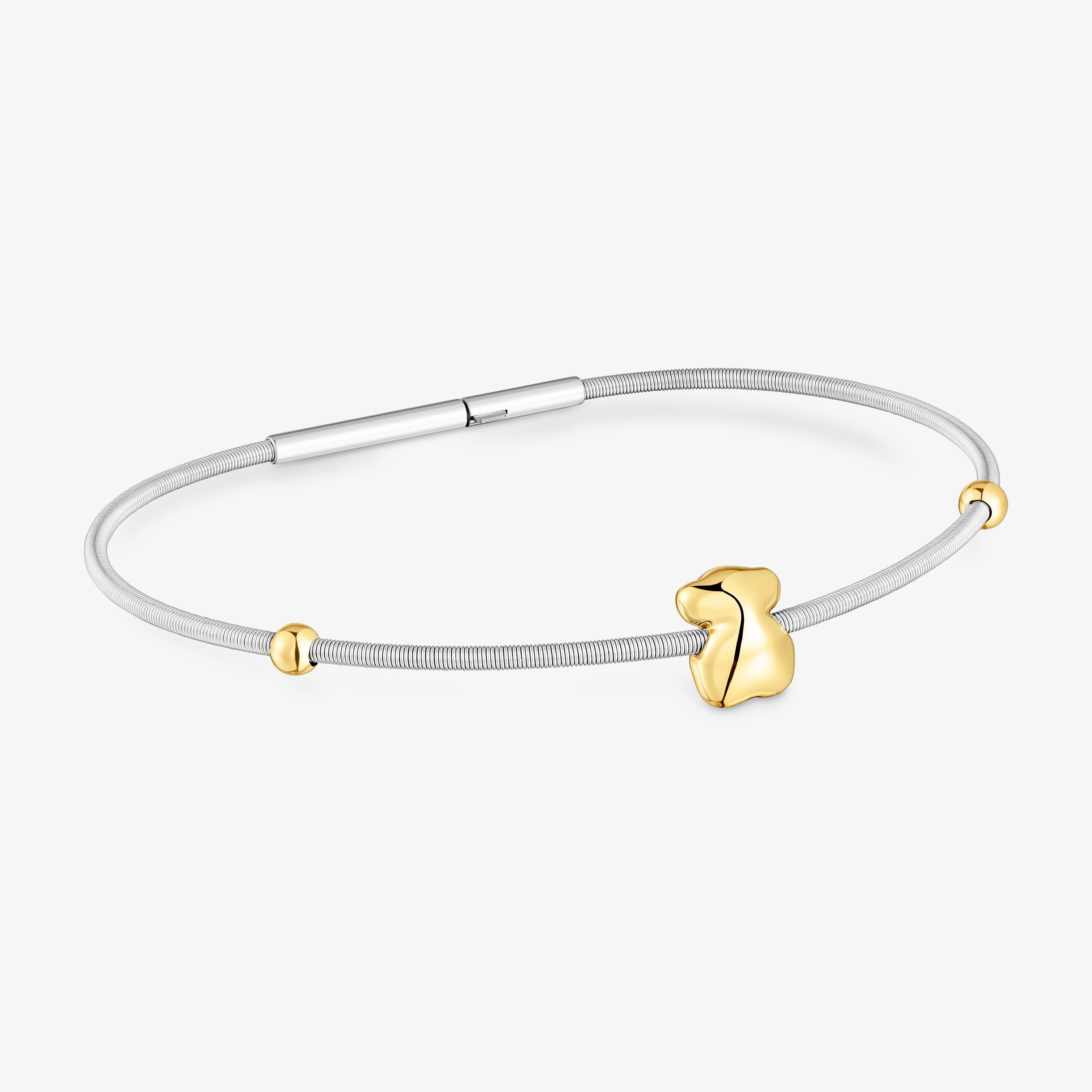 18K solid gold and steel Bracelet Mesh Tube