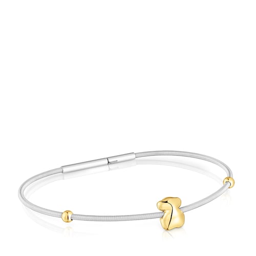 Gold and steel Bracelet Mesh Tube