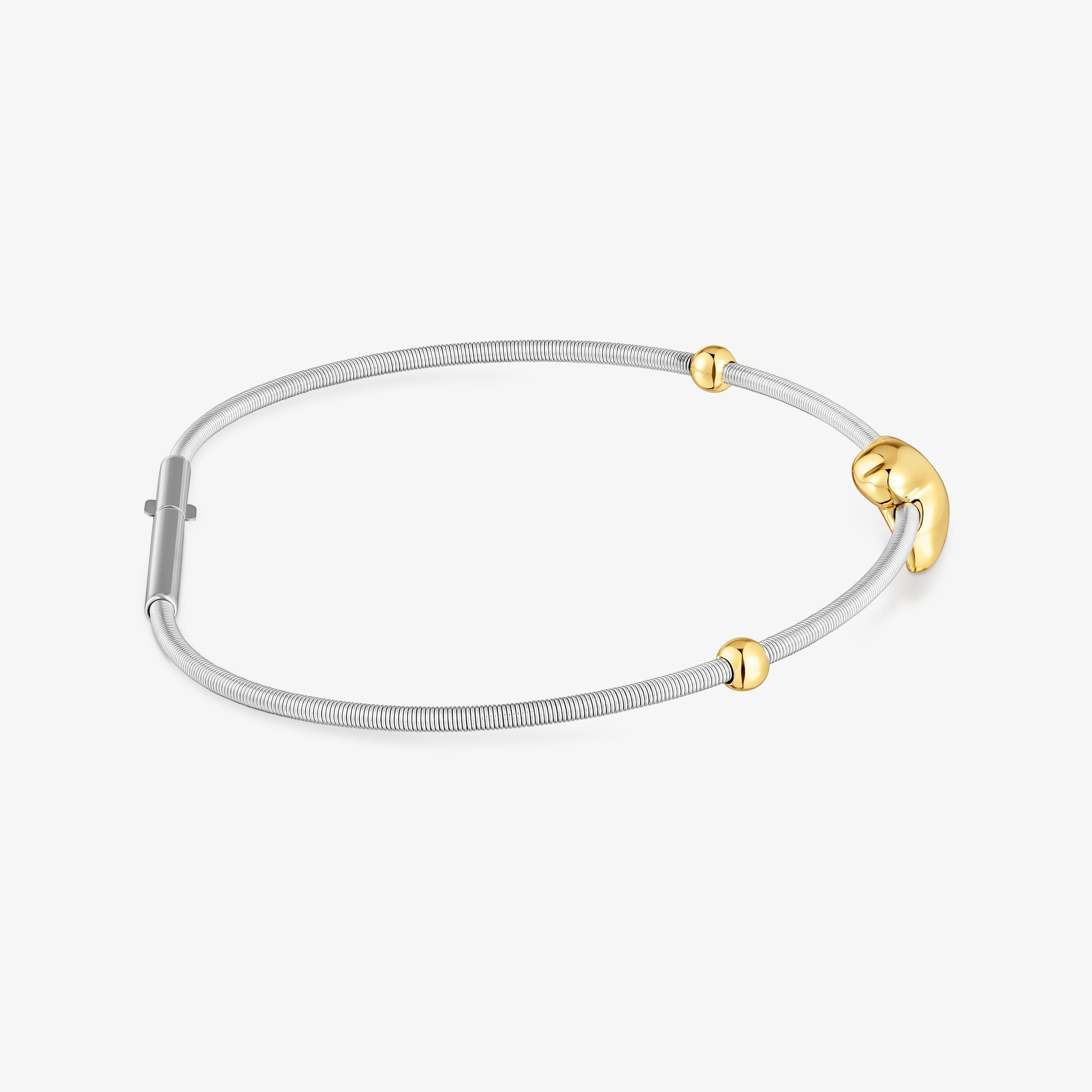 18K solid gold and steel Bracelet Mesh Tube