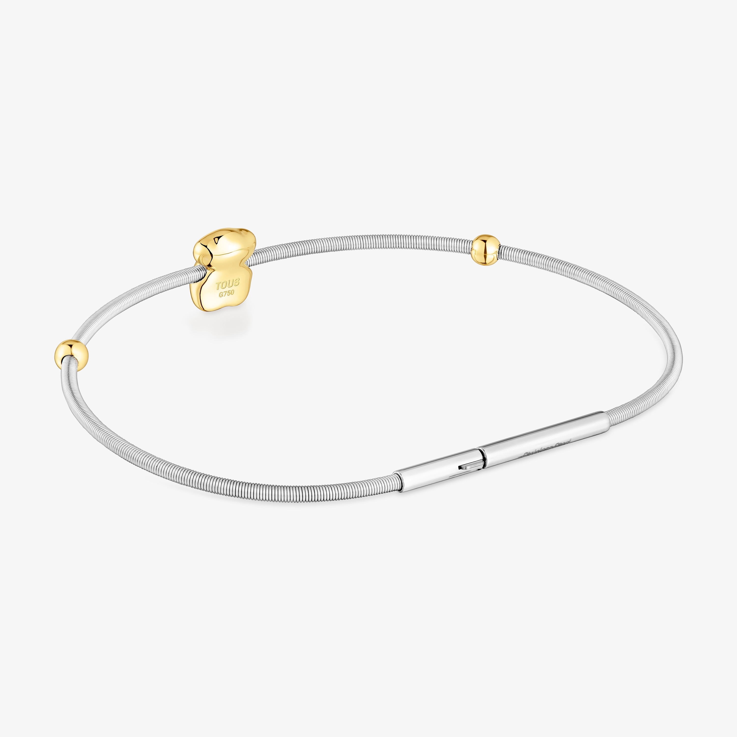 18K solid gold and steel Bracelet Mesh Tube