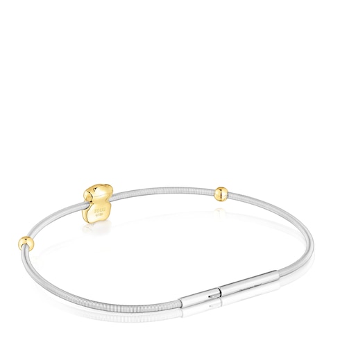 Gold and steel Bracelet Mesh Tube