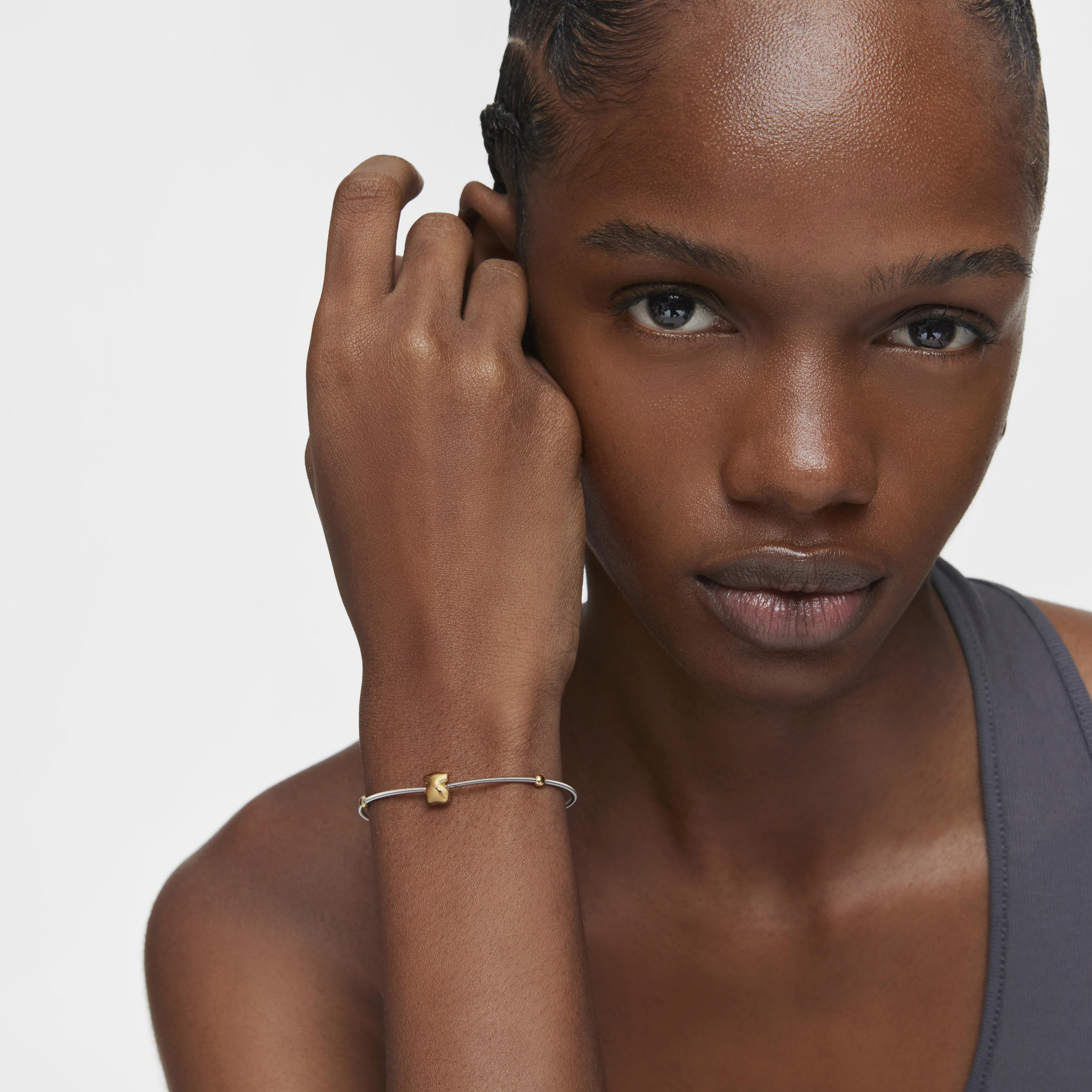 18K solid gold and steel Bracelet Mesh Tube