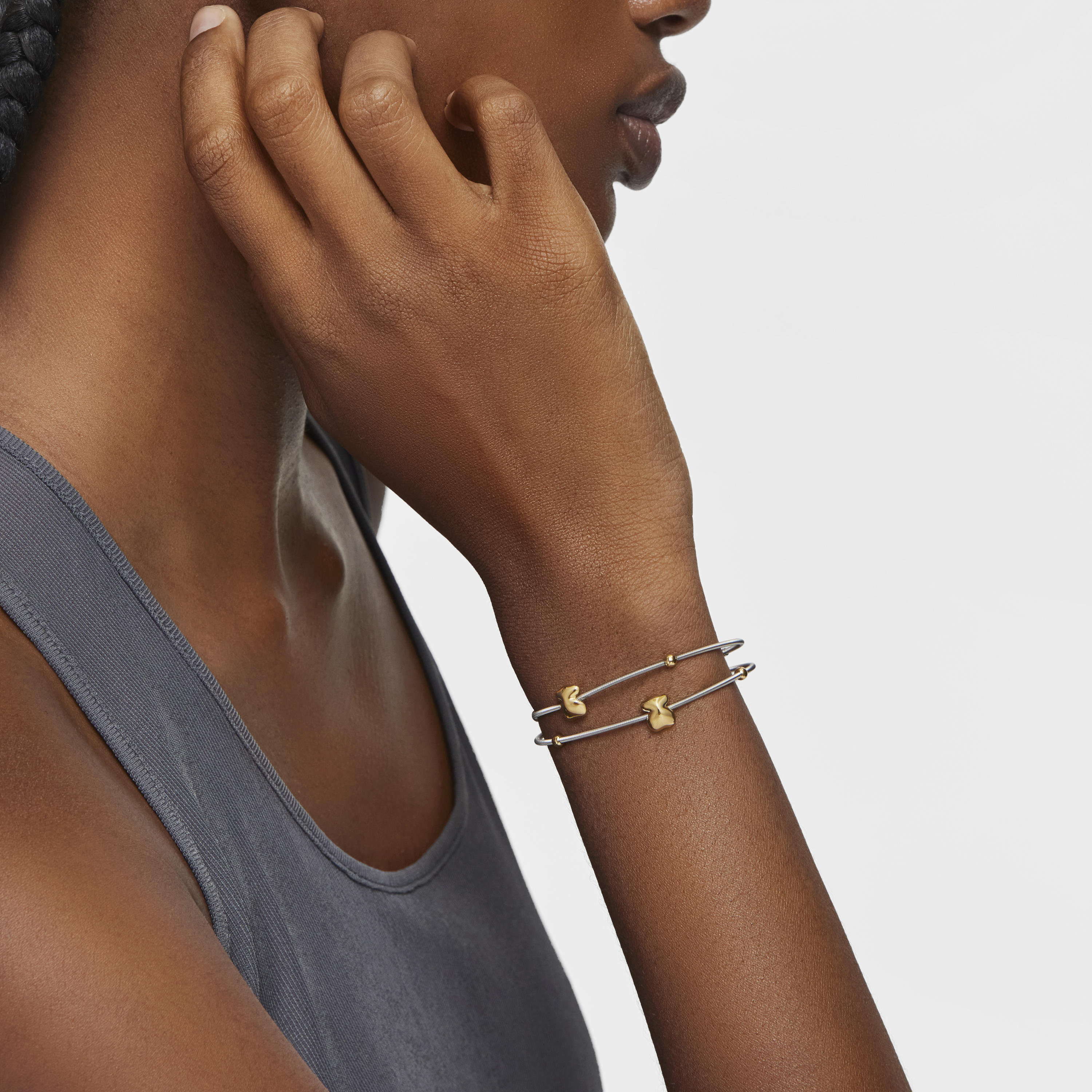 18K solid gold and steel Bracelet Mesh Tube