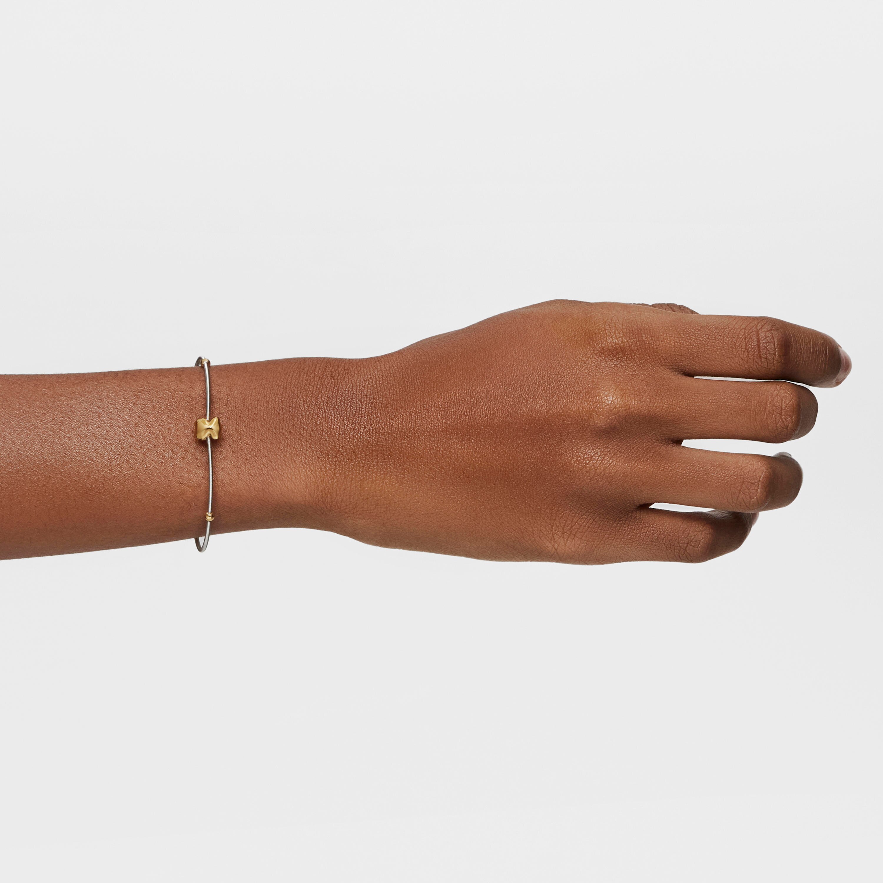 18K solid gold and steel Bracelet Mesh Tube