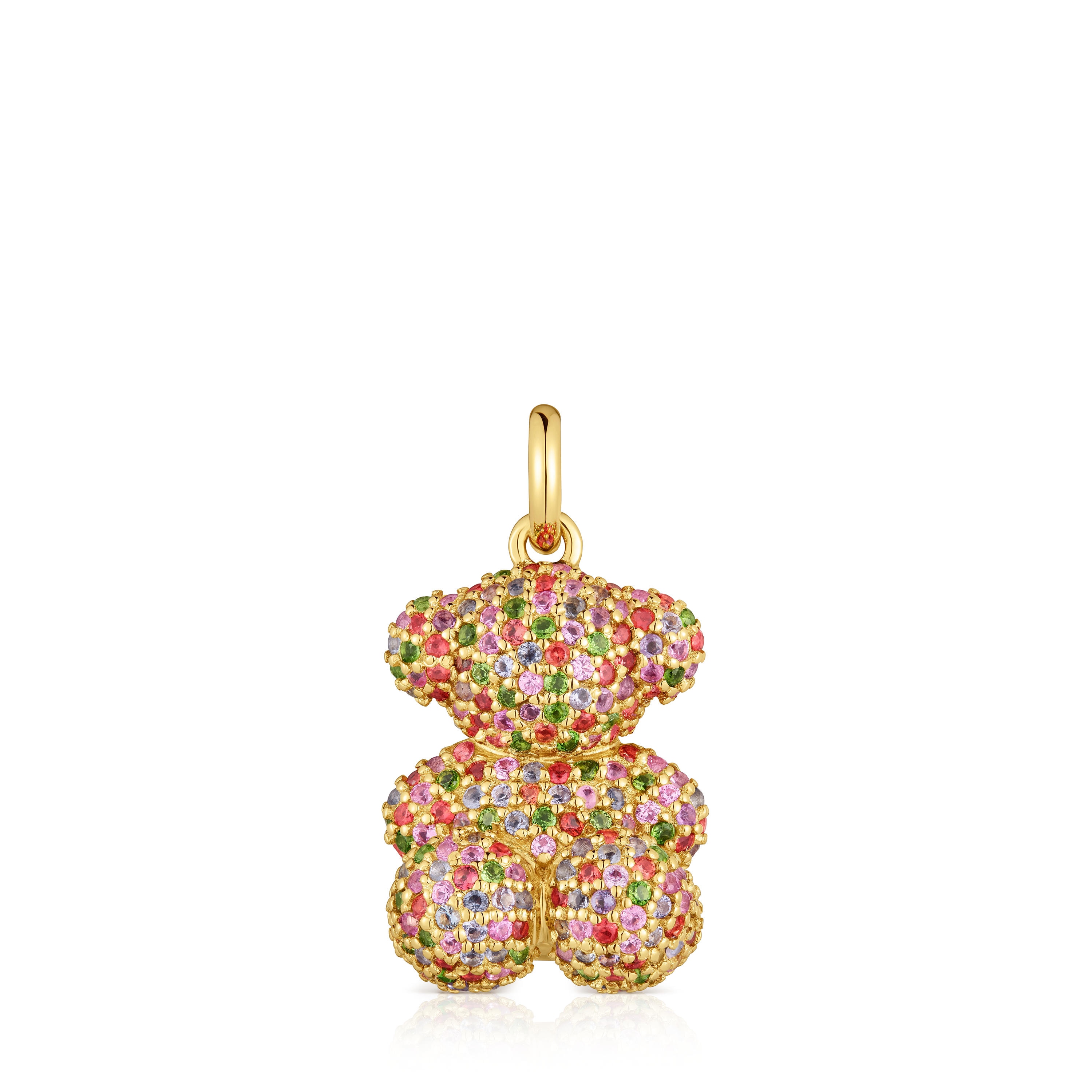 Medium gold and gems pendant Bold Bear