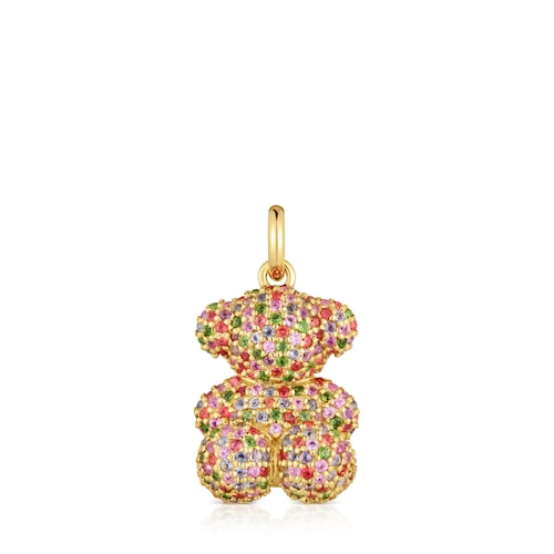 Medium gold and gems pendant Bold Bear